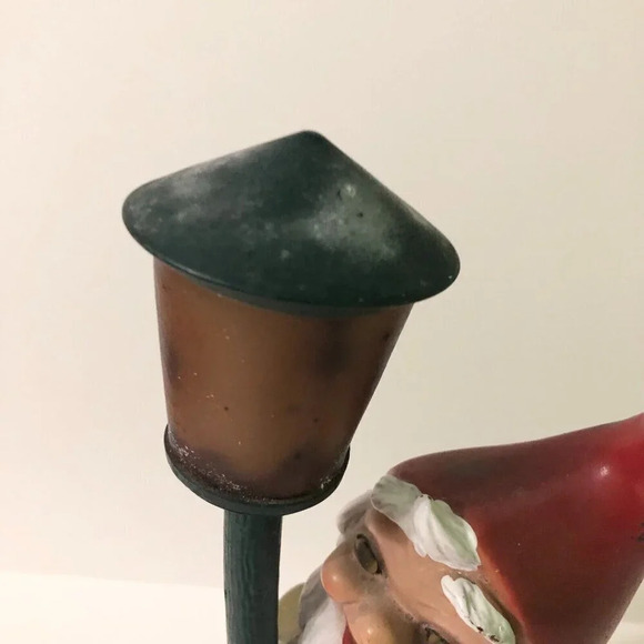 Vintage Zeho Garden Gnome Elf with Lamp  Post Germany 13 Inch Tall Plastic - Picture 6 of 16